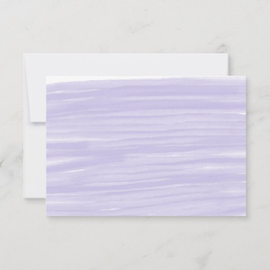 紫色の水彩画猫のハートペット写真の発表 案内状 (裏面)