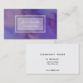 紫色の水彩画、かわいらしく、フェミニン抽象的 名刺 (正面/裏面)