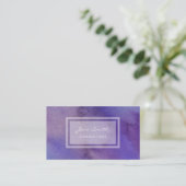 紫色の水彩画、かわいらしく、フェミニン抽象的 名刺 (スタンド正面)