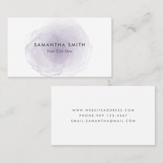 紫色の水彩画 名刺 (正面/裏面)