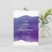 紫色の水彩結婚式招待状 招待状 (スタンド正面)