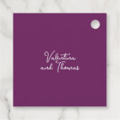 紫色の水彩花と金ゴールドグリッター フェイバータグ (裏面)