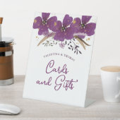 紫色の水彩花カード&ギフト 台座サイン (インサイチュ)