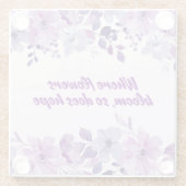 紫色の水彩花コースター ガラスコースター (裏面)