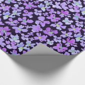 紫色の水彩花デザイン包装紙 ラッピングペーパー (角)