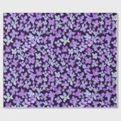 紫色の水彩花デザイン包装紙 ラッピングペーパー (フラット)