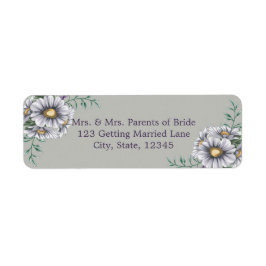 紫色の水彩花ラベル ラベル