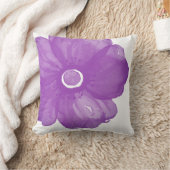 紫色の水彩花枕 クッション (ブランケット)