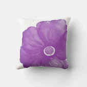 紫色の水彩花枕 クッション (裏面)