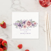 紫色の水彩花紙ナプキン スタンダードカクテルナプキン (インサイチュ)