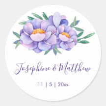 紫色の水彩花結婚の