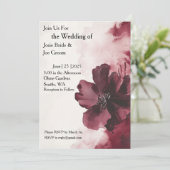 紫色の水彩花結婚式招待状 招待状 (スタンド正面)