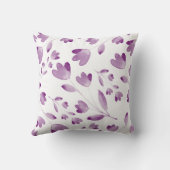 紫色の水彩花茎模様 クッション (裏面)