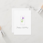 紫色の水彩花茎 カード (正面/裏面インサイチュ)