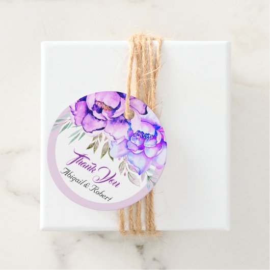 紫色の水彩花薄紫結婚フローラ フェイバータグ (インサイチュ)