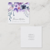 紫色の水彩花 スクエア名刺 (正面/裏面)