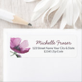 紫色の水彩花。スタイリッシュフローラ ラベル (インサイチュ)