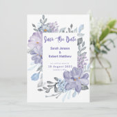 紫色の水彩薄紫結婚の花 セーブザデート (スタンド正面)