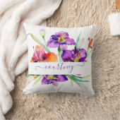 紫色の水彩虹彩パーソナライズされた クッション (ブランケット)