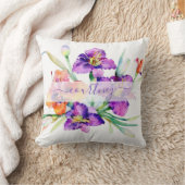 紫色の水彩虹彩パーソナライズされた クッション (ブランケット)