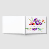 紫色の水彩虹彩パーソナライズされた ゲストブック (全面)