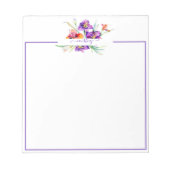 紫色の水彩虹彩パーソナライズされた ノートパッド (正面)