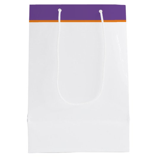 紫色の水彩虹彩パーソナライズされた ミディアムペーパーバッグ (裏面)