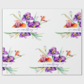 紫色の水彩虹彩包パーソナライズされた装テープ ラッピングペーパー (フラット)