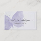 紫色の水彩蝶の名刺 名刺 (正面)