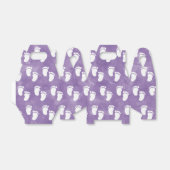 紫色の水彩赤ちゃんシャワー足跡パターン フェイバーボックス (折り畳みなし)