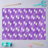 紫色の水彩赤ちゃんシャワー足跡パターン 薄葉紙 (クラフト)
