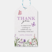 紫色の水彩野草蝶のメッセージカード ギフトタグ (正面)