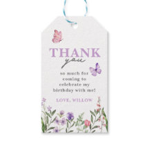 紫色の水彩野草蝶のメッセージカード