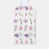 紫色の水彩野草蝶のメッセージカード ギフトタグ (裏面)