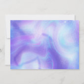紫色の水彩魔法のユニコーン誕生日写真 招待状 (裏面)