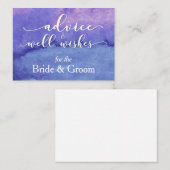 紫色の水彩"新郎新婦のためのアドバイス" アドバイスカード (正面/裏面)