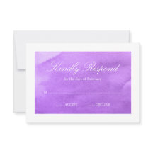 紫色の水彩RSVP