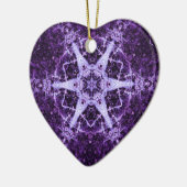 紫色の水晶宝石のハートの記憶オーナメント セラミックオーナメント (左)