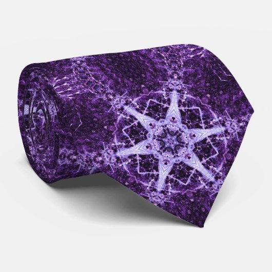 紫色の水晶玉 ネクタイ (ロール)
