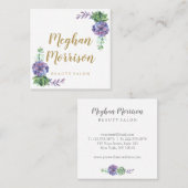 紫色の水気が多い正方形の名刺 スクエア名刺 (正面/裏面)