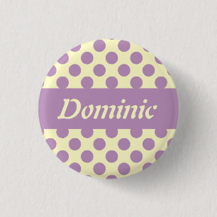 紫色の水玉模様のパーソナライズなPinbackボタン 缶バッジ