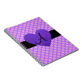 紫色の水玉模様のモノグラムのハート ノートブック (右側)