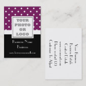 紫色の水玉模様の写真のロゴ 名刺 (正面/裏面)