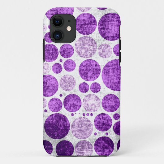 紫色の水玉模様の継ぎ目が無くグランジな壁の背景 Case-Mate iPhoneケース (裏面)