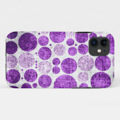 紫色の水玉模様の継ぎ目が無くグランジな壁の背景 Case-Mate iPhoneケース (裏面(横))