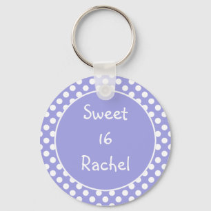 紫色の水玉模様の菓子16 Keychain キーホルダー
