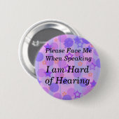 紫色の水玉模様は私にボタン直面します 缶バッジ (正面&裏面)