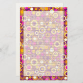 紫色の水玉模様パターン 便箋 (正面/裏面)