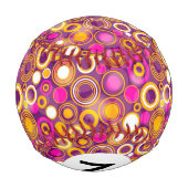 紫色の水玉模様パターン 野球ボール (裏面)