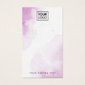 紫色の水色のカスタムロゴのイヤリングディスプレイカード (正面)